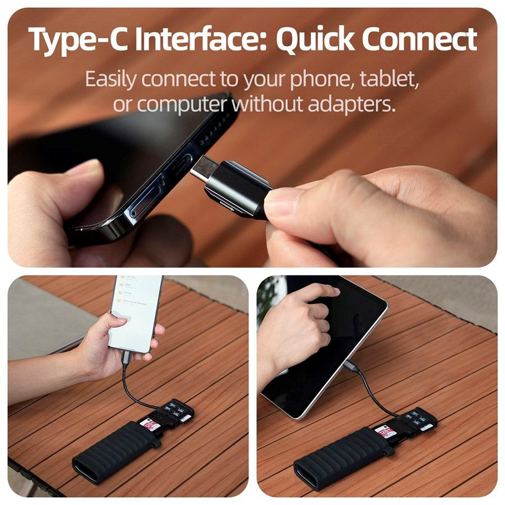 TELESIN Multifunktionell Kortläsare - USB-C - Svart