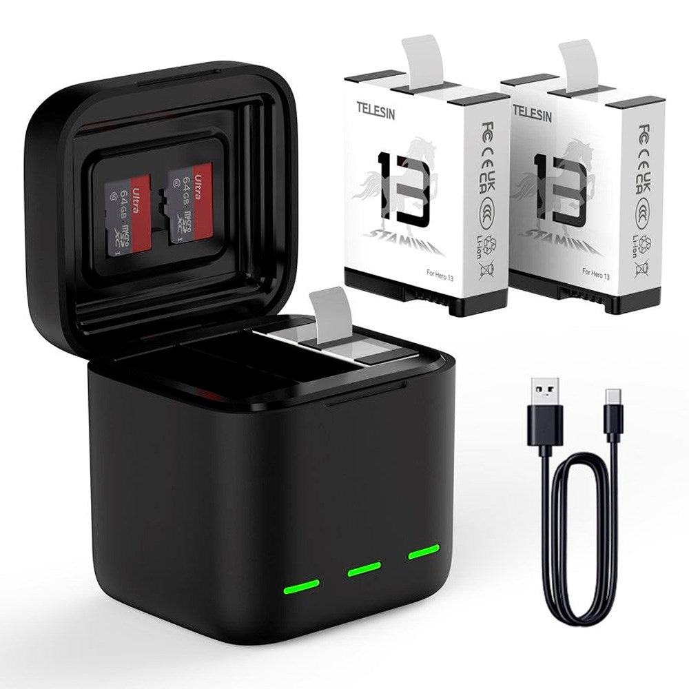 TELESIN Batteri Laddningsfodral för GoPro Hero 13 - Svart