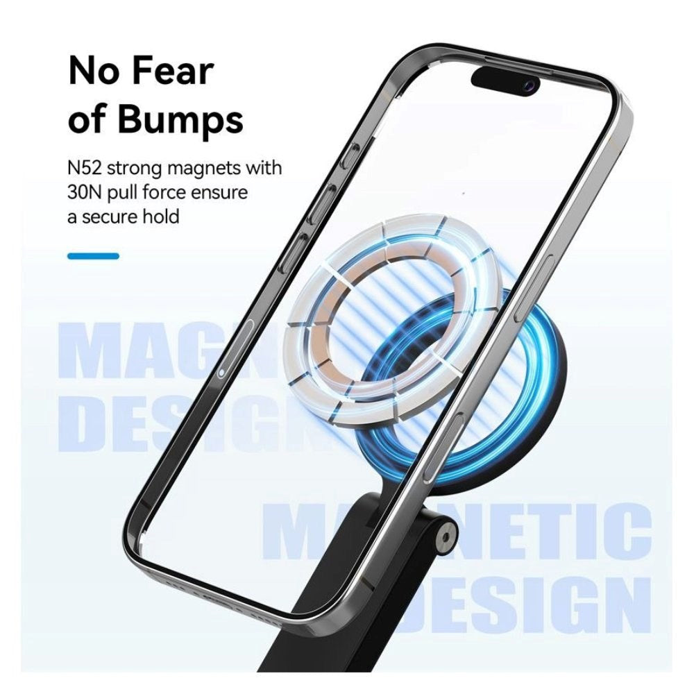 TELESIN Magnetisk Selfiepinne med Bluetooth Knapp - MagSafe Kompatibel - Svart