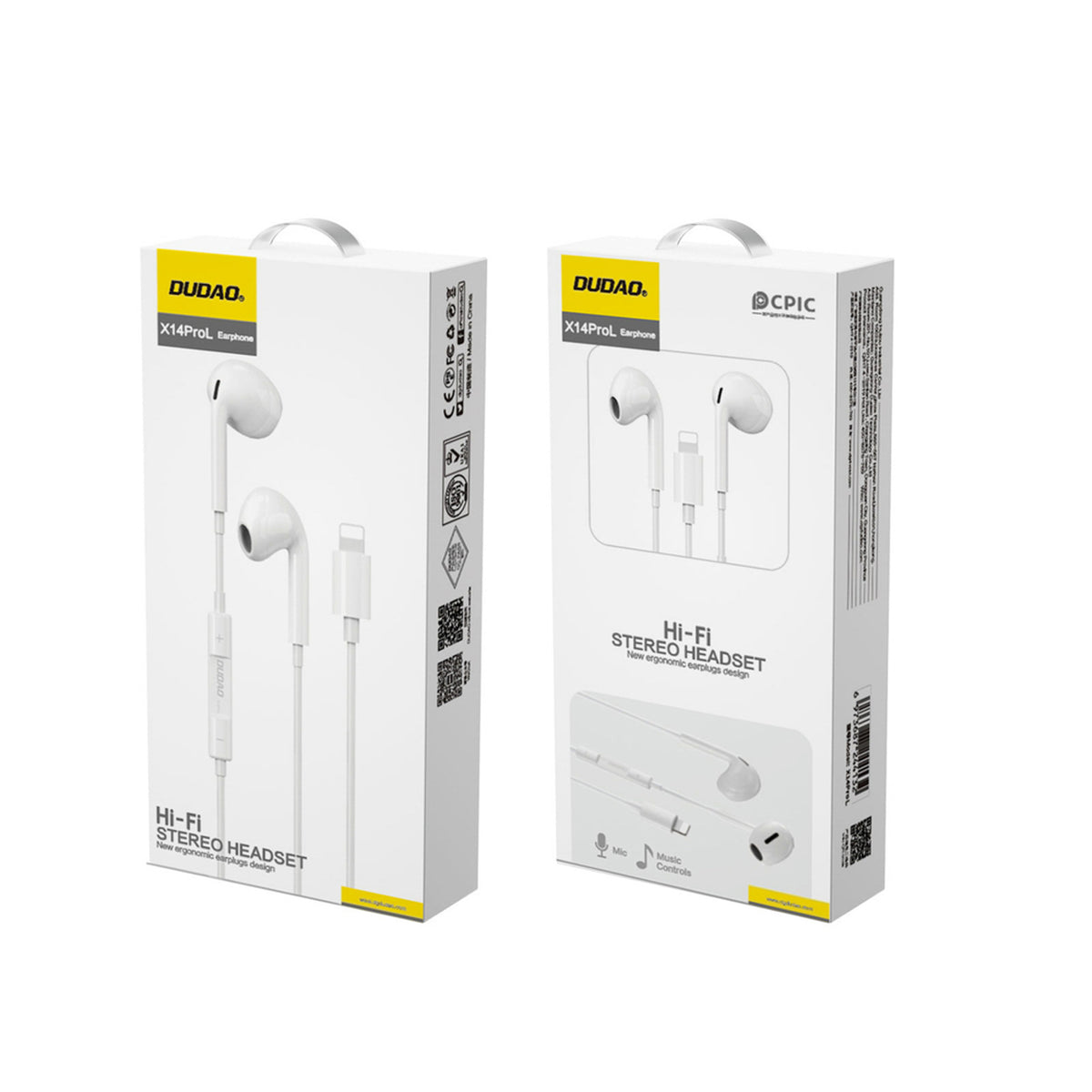 In-ear Hörlurar Dudao med Lightning - Vit