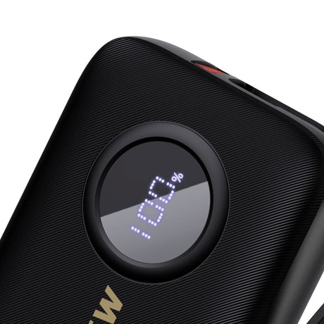 Dudao K14 10.000 mAh PowerBank m. Inbyggd USB-C Kabel & Lightning Kabel - Svart