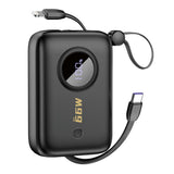 Dudao K14 10.000 mAh PowerBank m. Inbyggd USB-C Kabel & Lightning Kabel - Svart