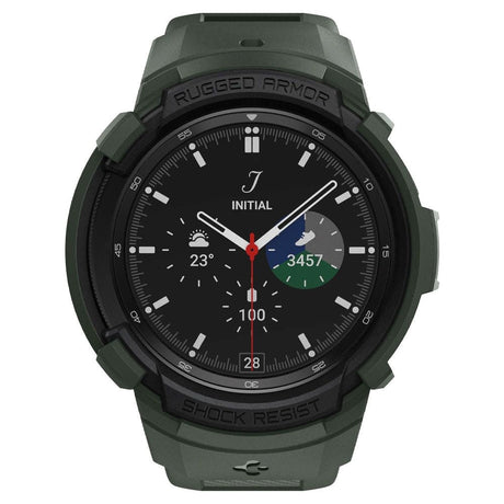 Samsung Galaxy Watch 4 Classic (46mm) Spigen Rugged Armor Pro Case - Skal med Rem - Grön