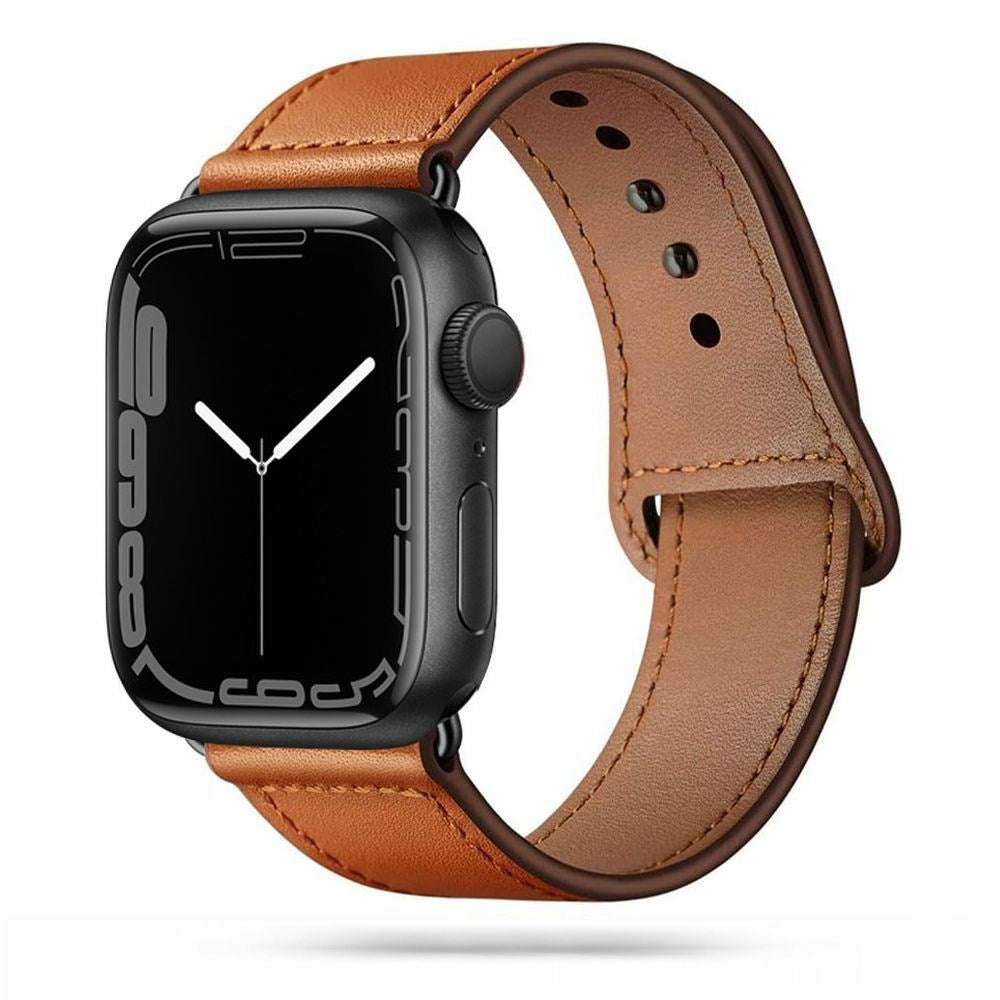 Apple Watch (38/40/SE/41/42mm) Tech-Protect Leatherfit Rem - Brun