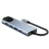 Tech-Protect 5in1 USB-C Multiport Hub-HDMI / USB-C / Ethernet / 2 X USB-A-Grå