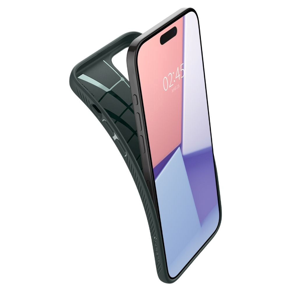 iPhone 15 Pro Max Spigen Liquid Air Skal - Mörkgrön