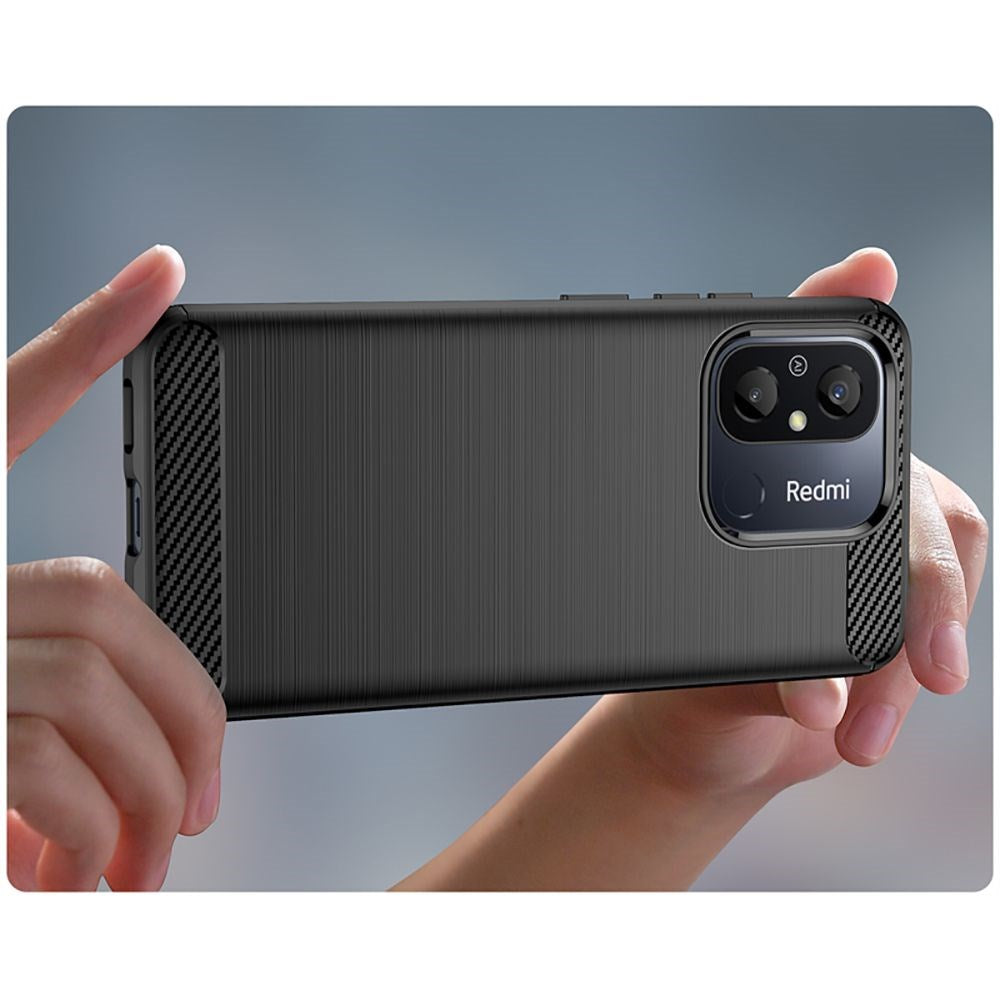 Xiaomi Redmi 12C Tech-Protect Flexibelt Carbon Plastskal - Svart