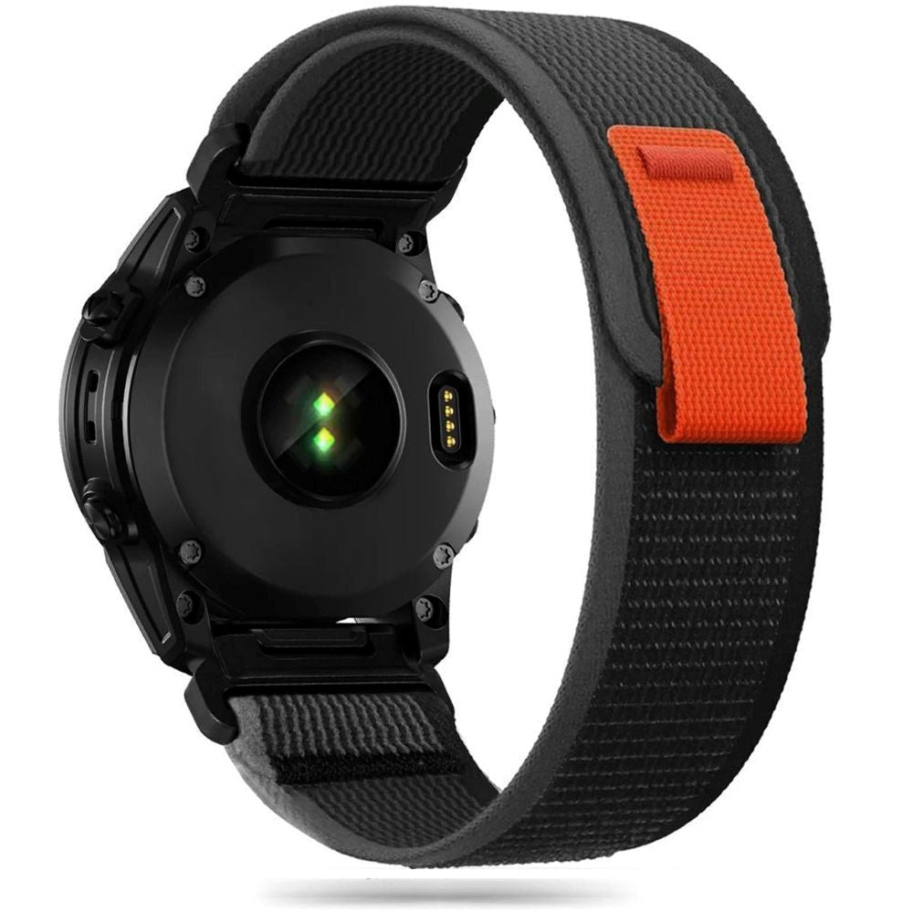 Universal Garmin 22mm QuickFit Tech-Protect Nylon Pro Rem - Svart / Orange