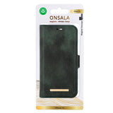 iPhone 15 GEAR ONSALA Fashion Collection Plånboksfodral med Magnet - MagSafe-Kompatibel - Dark Green