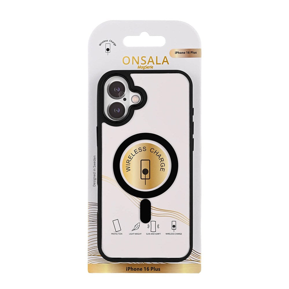 iPhone 16 Plus Gear Onsala Bumper Skal - MagSafe-Kompatibelt - Svart & Transparent