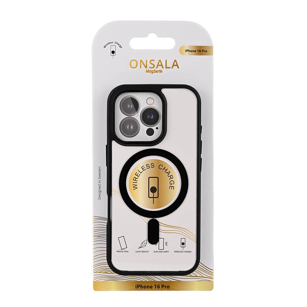 iPhone 16 Pro Gear Onsala Bumper Skal - MagSafe-Kompatibelt - Svart & Transparent