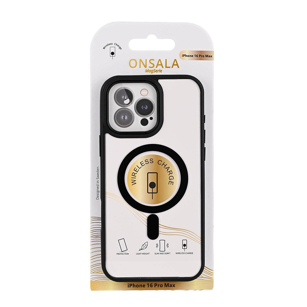 iPhone 16 Pro Max Gear Onsala Bumper Skal - MagSafe-Kompatibelt - Svart & Transparent