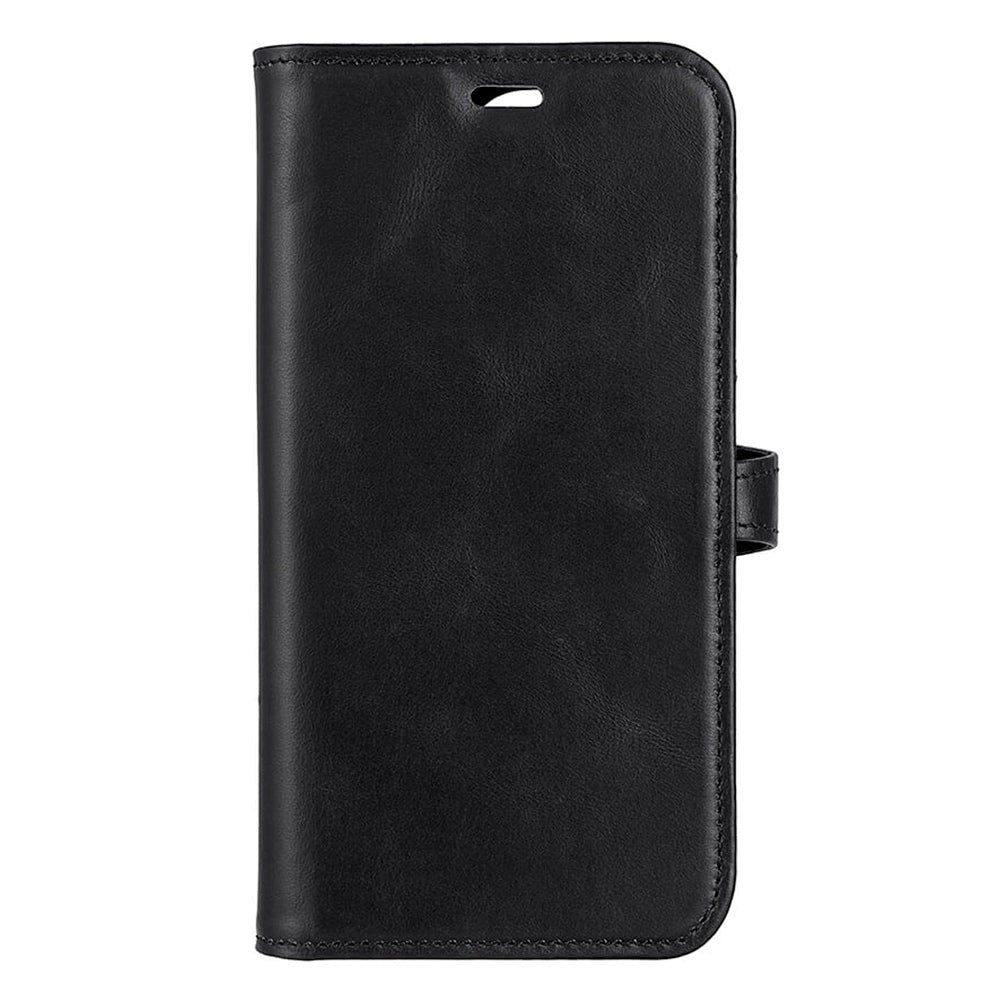 iPhone 14 Pro Buffalo Wallet Magnetiskt Plånboksfodral Äkta Läder - Svart
