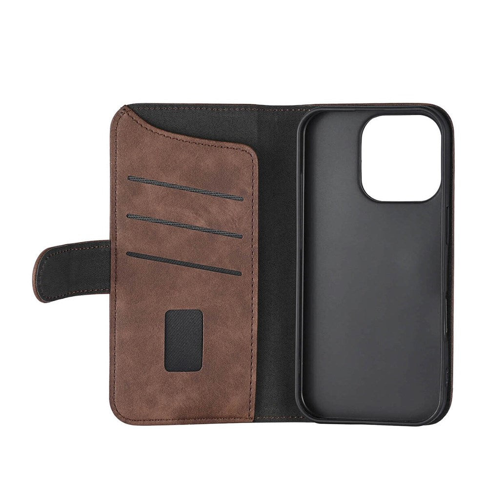 iPhone 16 Pro GEAR Wallet - Läder Plånboksfodral 3 Kort - MagSafe Kompatibel - Brun