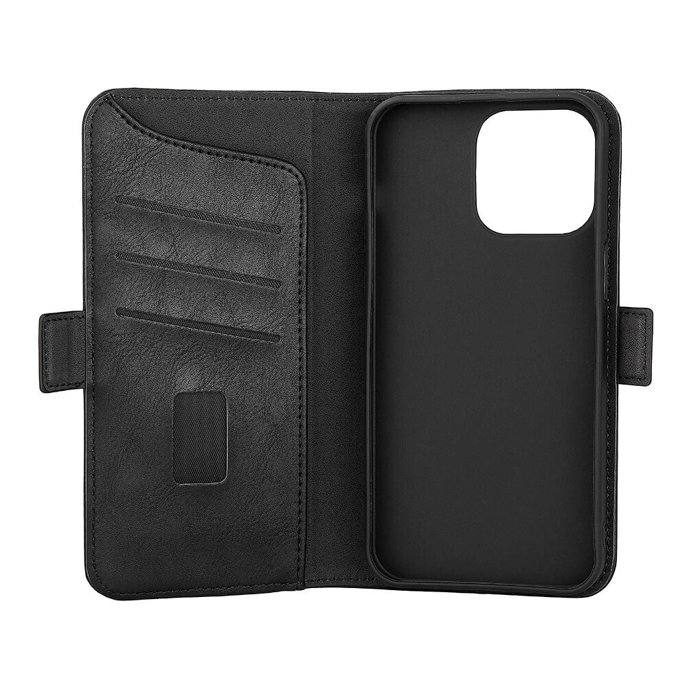 iPhone 15 Pro Max GEAR Wallet - Läder Plånboksfodral 3 Kort - Svart