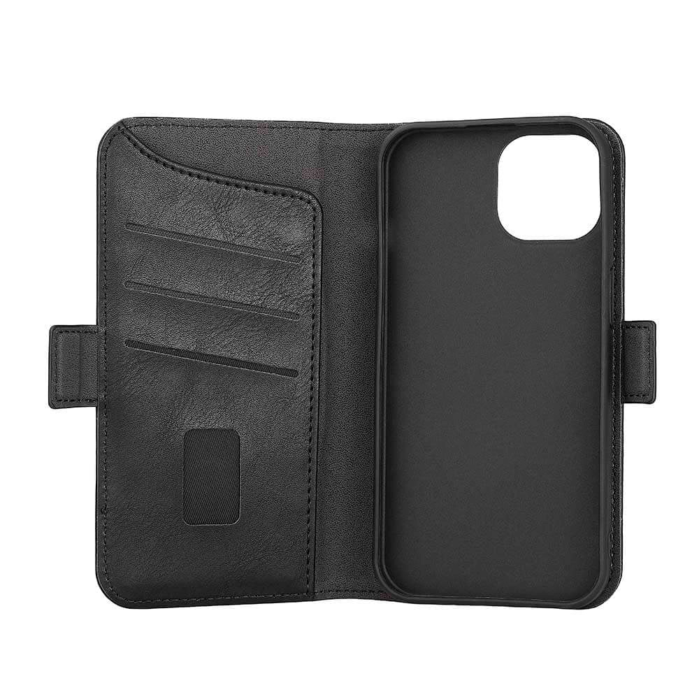 iPhone 15 GEAR Wallet - Läder Plånboksfodral 3 Kort - Svart