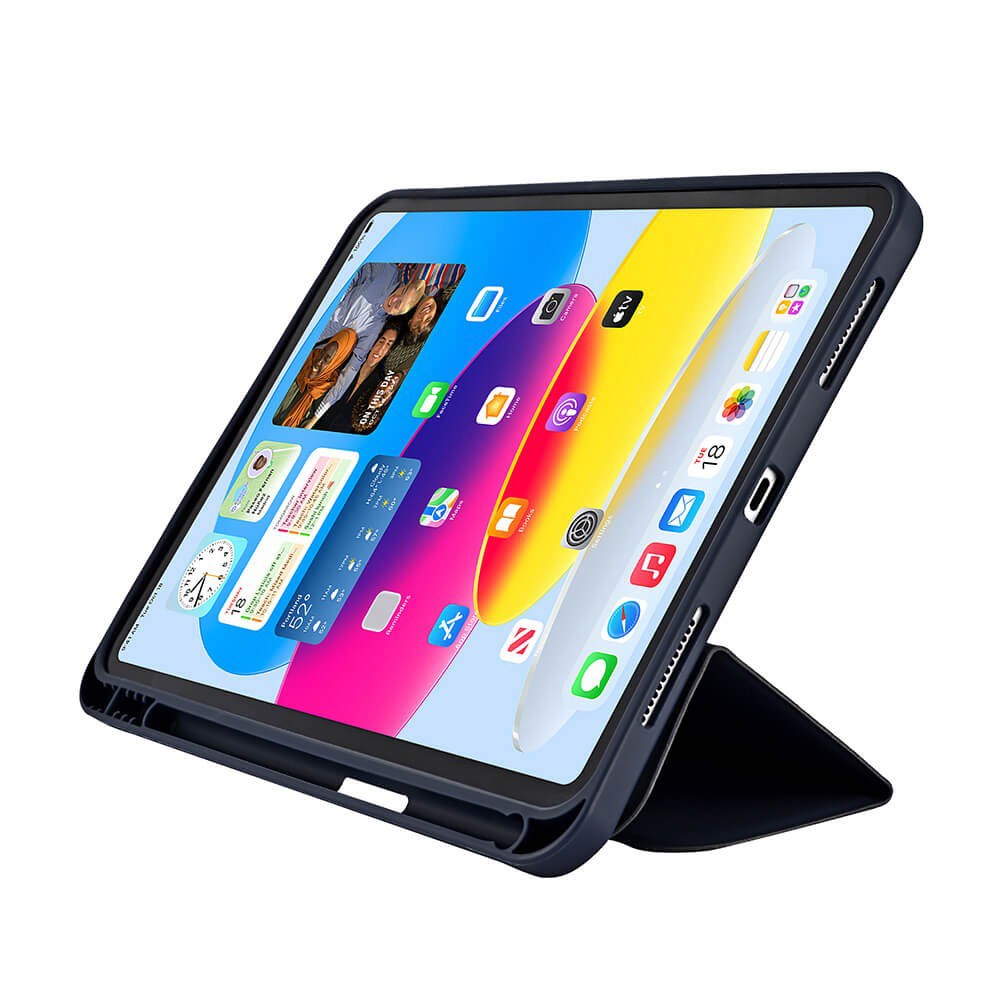 iPad 10.9" (2022) GEAR Pencilpocket Läder Fodral - Mörkblå