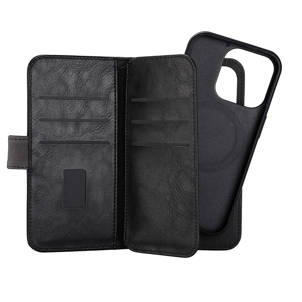 iPhone 14 Pro GEAR Wallet 2-i-1 Plånboksfordral Konstläder - Svart