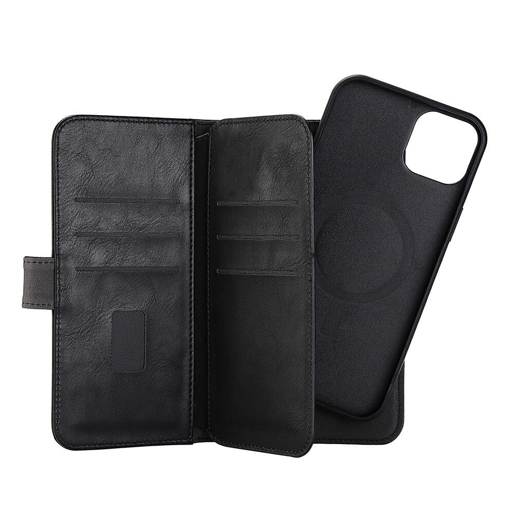 iPhone 14 Plus GEAR Wallet 2-i-1 Plånboksfordral Konstläder - Svart