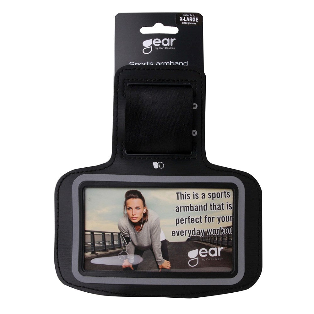 GEAR Universal Löpararmband med Justerbart Kardborreband & Reflekterande Kant (Max. Mobil: 140 x 70mm) - Svart