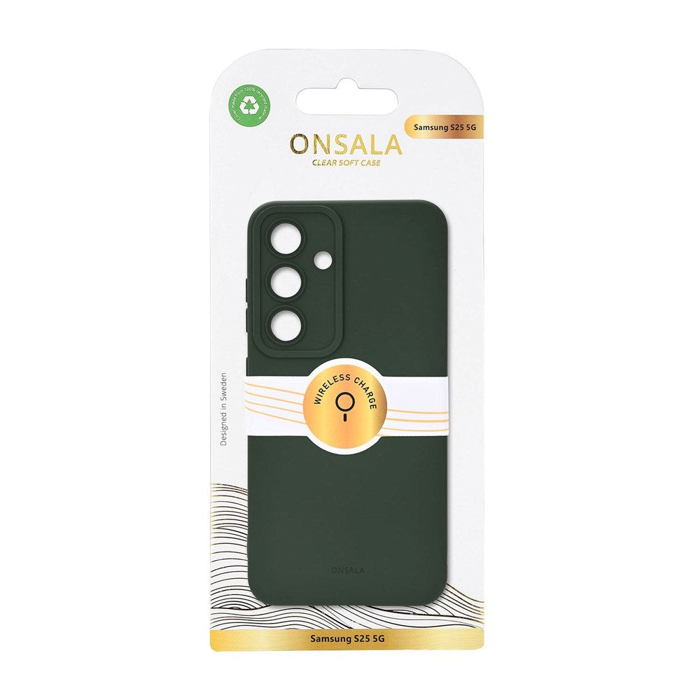 Onsala Samsung Galaxy S25 Silikon Touch Skal - Olive Green