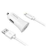 Smartline 12W Billaddare med Lightning Kabel 1m - Vit