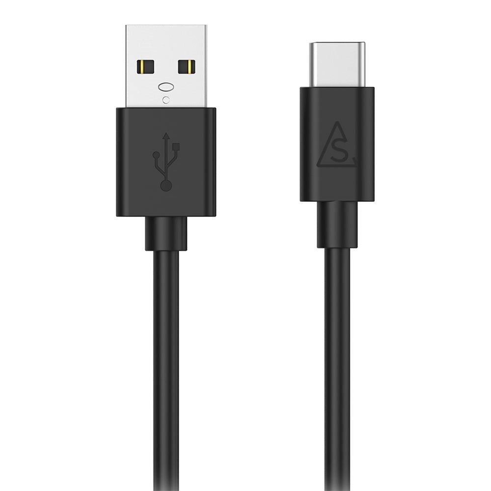 Smartline (3A/15W) USB2.0 - USB -C-kabel 1 m. - Svart