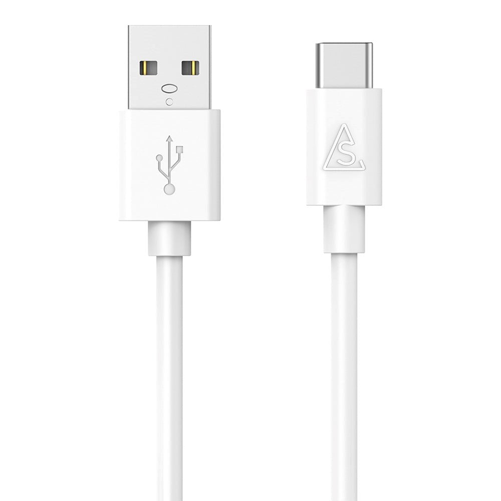 Smartline (3A/15W) USB2.0 - USB -C-kabel 1 m. - Vit