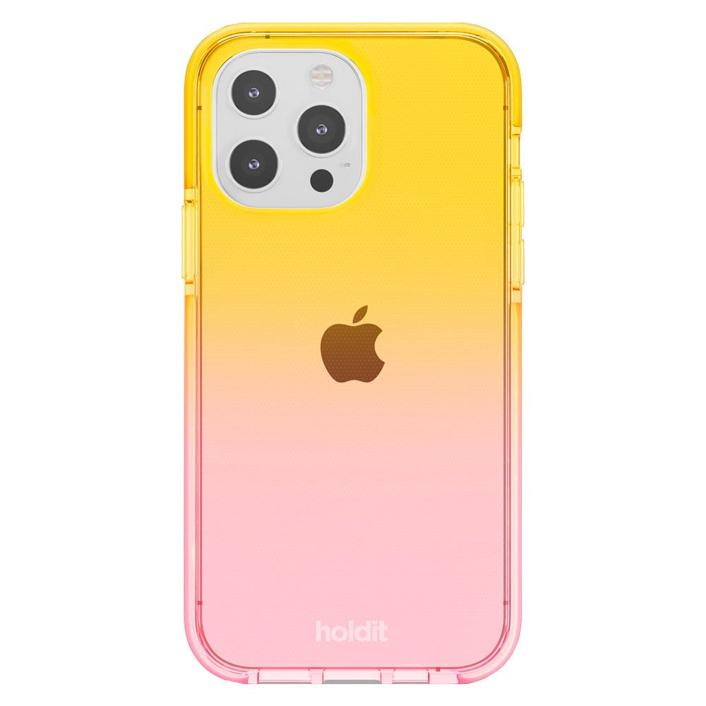 Holdit iPhone 13 Pro Seethru Skal - Gradient Bright Pink/Orange Juice