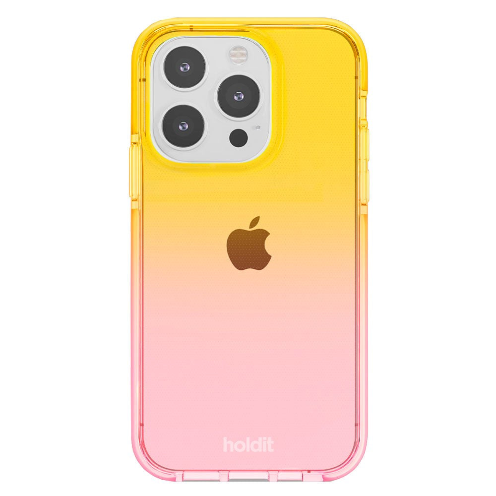 Holdit iPhone 14 Pro Seethru Skal - Gradient Bright Pink/Orange Juice