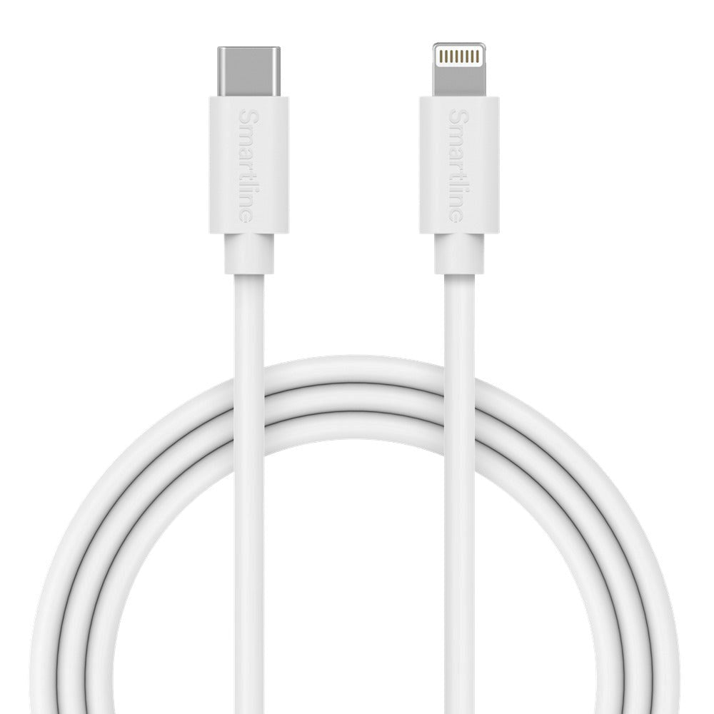 Smartline (3A/15W) USB-C till Lightning Cable 3 m. - Vit