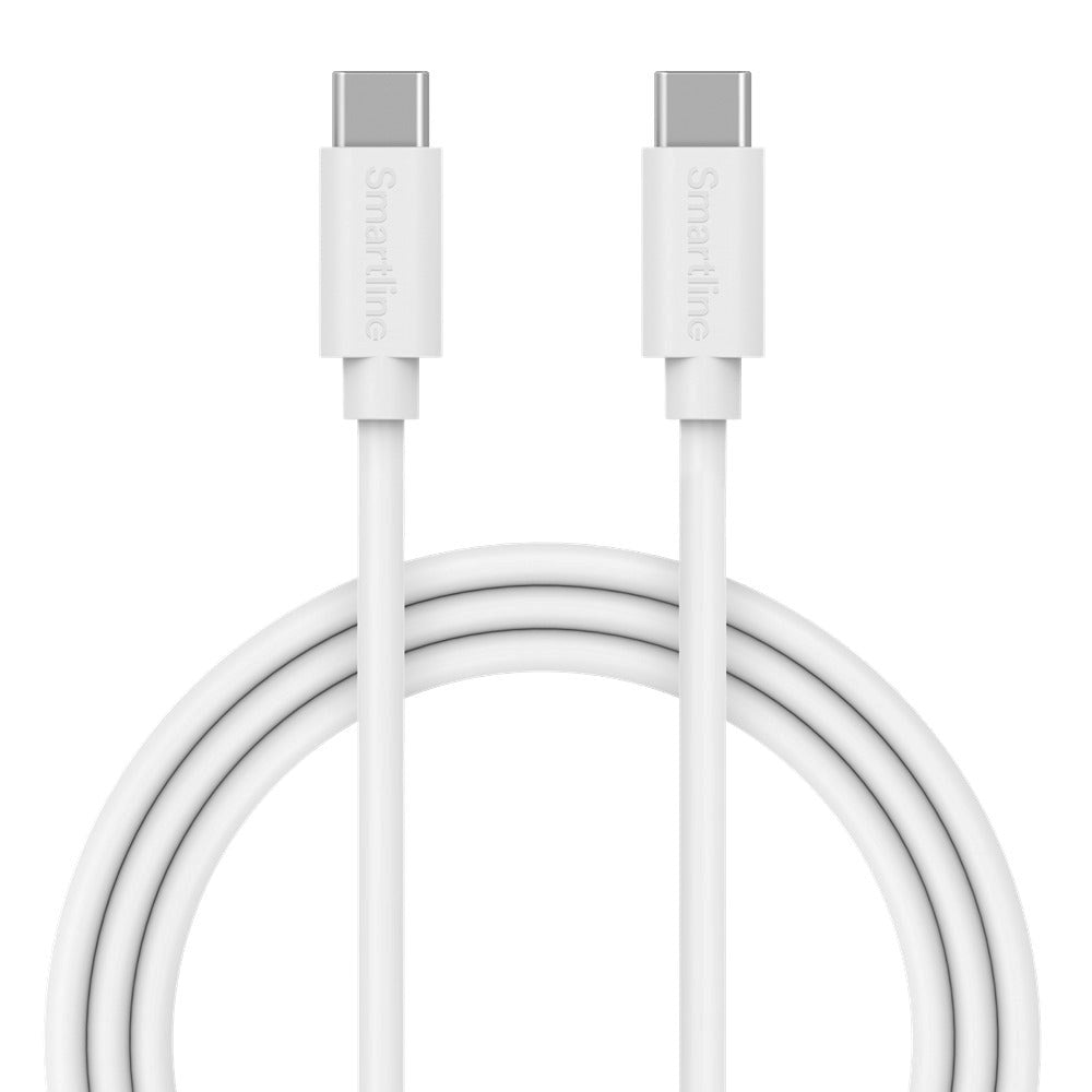 Smartline (3A/15W) USB-C till USB-C-kabel 3 m. - Vit