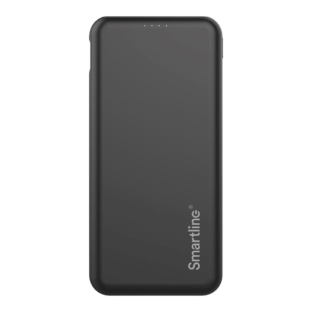 Smartline 22,5W Powerbank - 1 x USB-A (QC) & 2 x USB-C (PD) - 10000 mAh - Svart