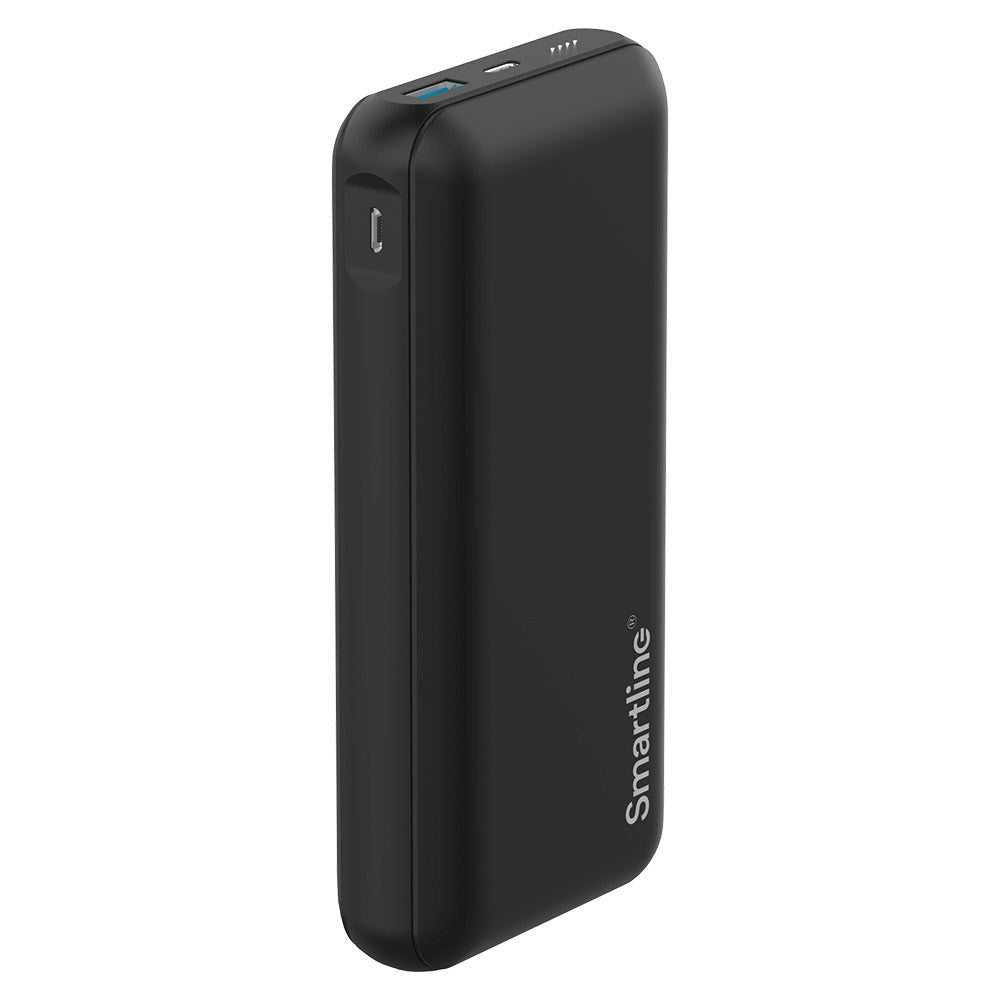 Smartline 22,5W Powerbank - 1 x USB-A (QC) & 1 x USB-C (PD) - 20000 mAh - Svart