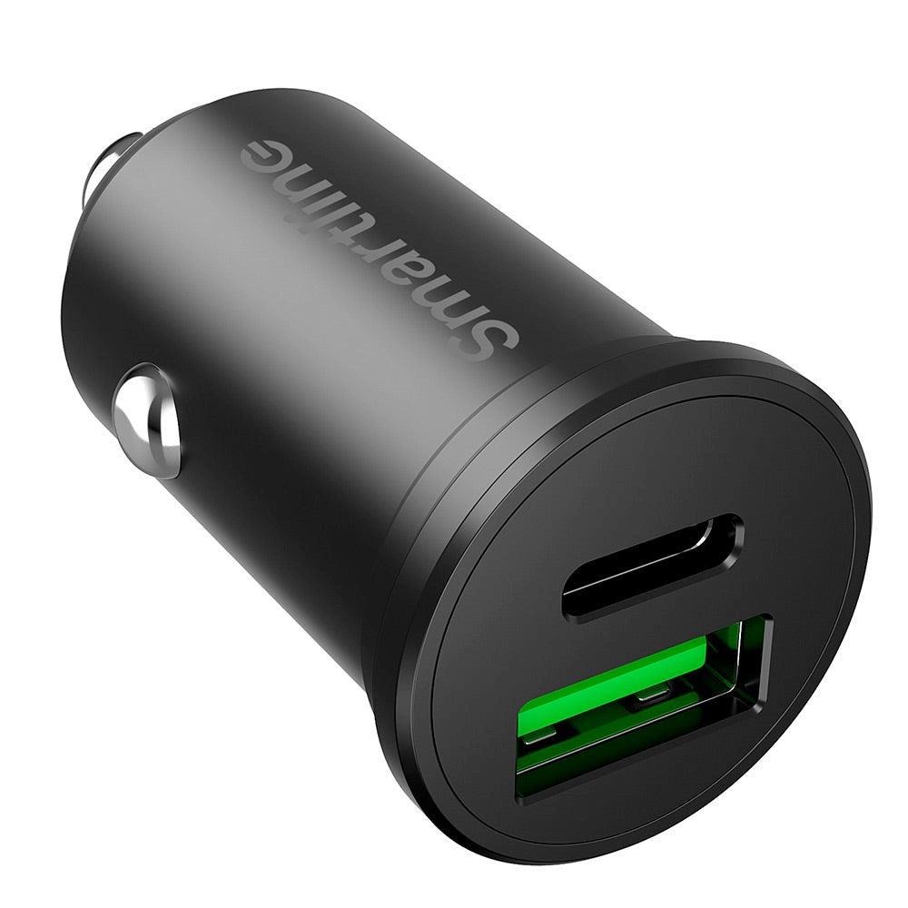 Smartline PD 45W Billaddare med USB-C & USB-A - Svart