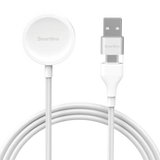 Smartline Apple Watch Laddare m. 2-i-1 USB-A & USB-C - 1m - Vit