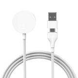Smartline Apple Watch Laddare m. 2-i-1 USB-A & USB-C - 1m - Vit