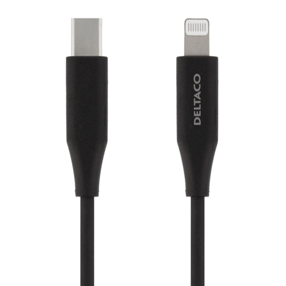Deltaco 18W USB-C till Lightning Kabel - 2m - Svart