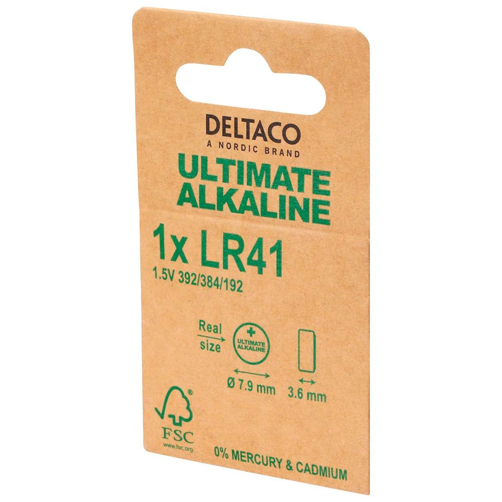 Deltaco Alkaline 1 x LR41 Knappcellsbatterier