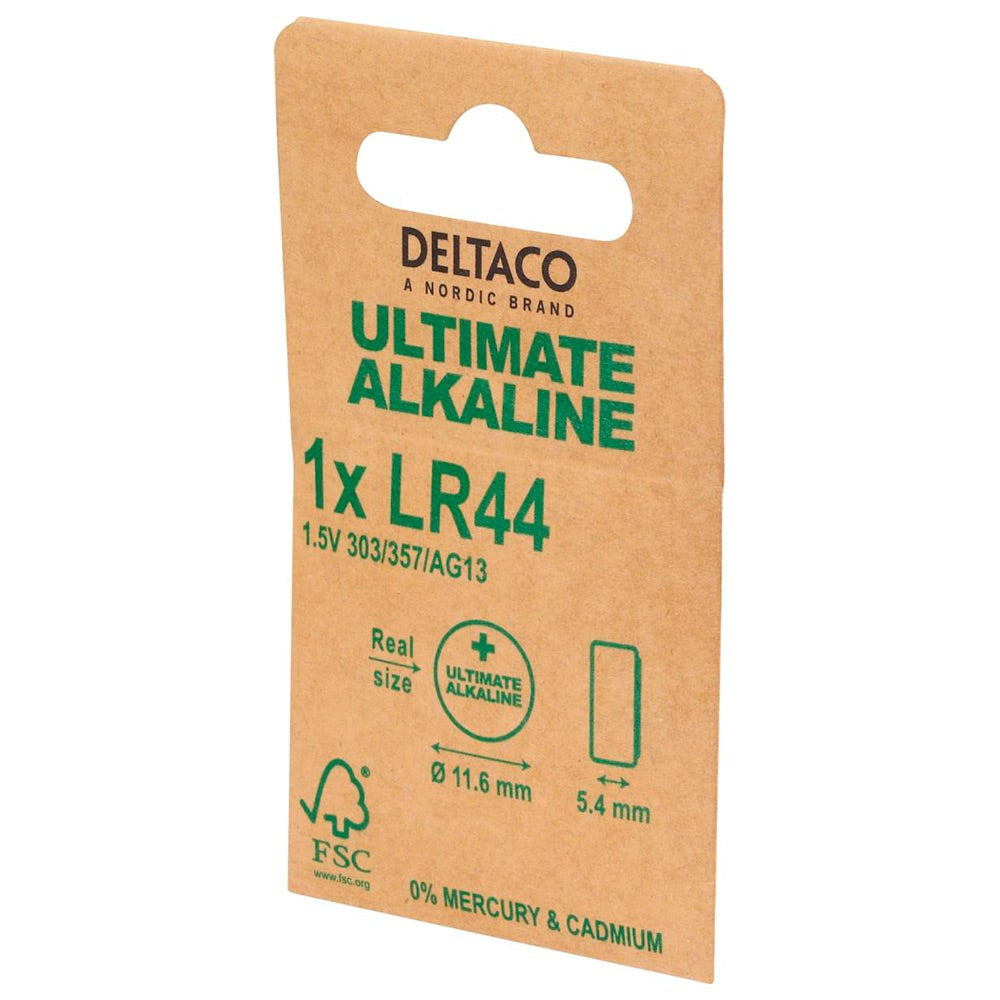 Deltaco Alkaline 1 x LR44 Knappcellsbatterier