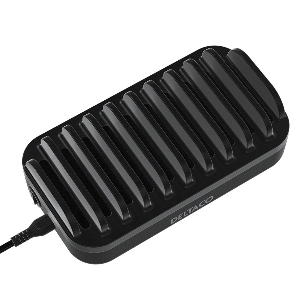 Deltaco Dockningsstation 10 Portar 120W med 7 x USB-A & 3 x USB-C - Svart