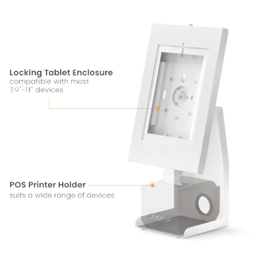 Tablet Holder för Bord med hållare för POS-skrivare Deltaco - Vit