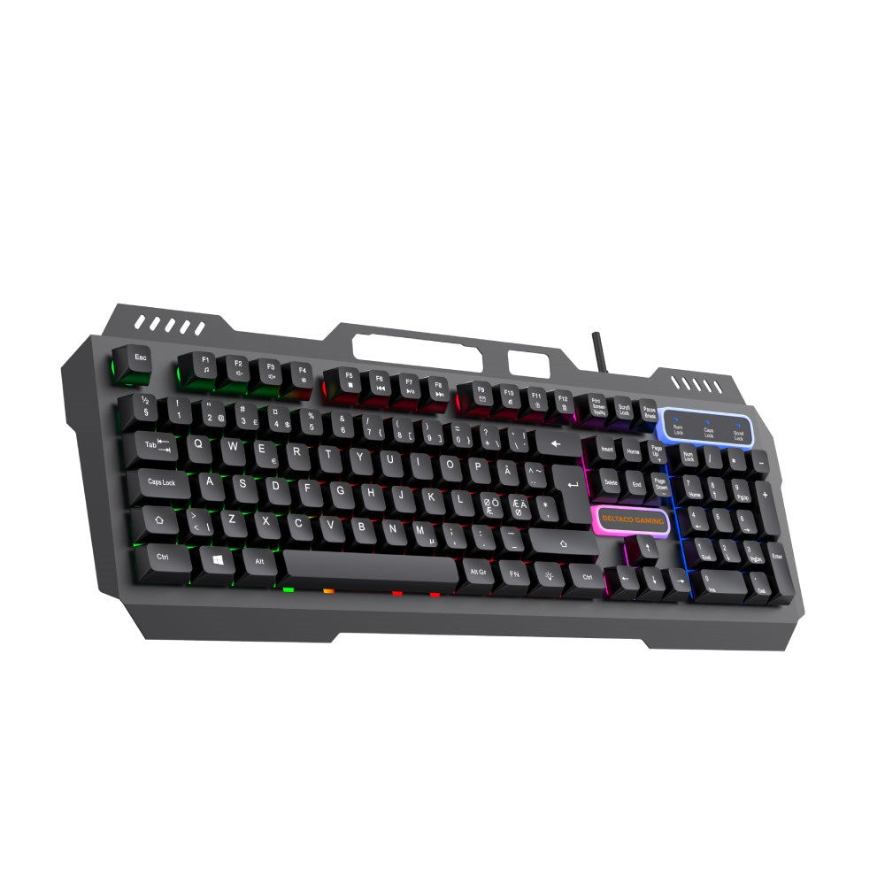 Deltaco DK130 Gamingtangentbord med RGB-Belysning - Nordisk Layout - Svart