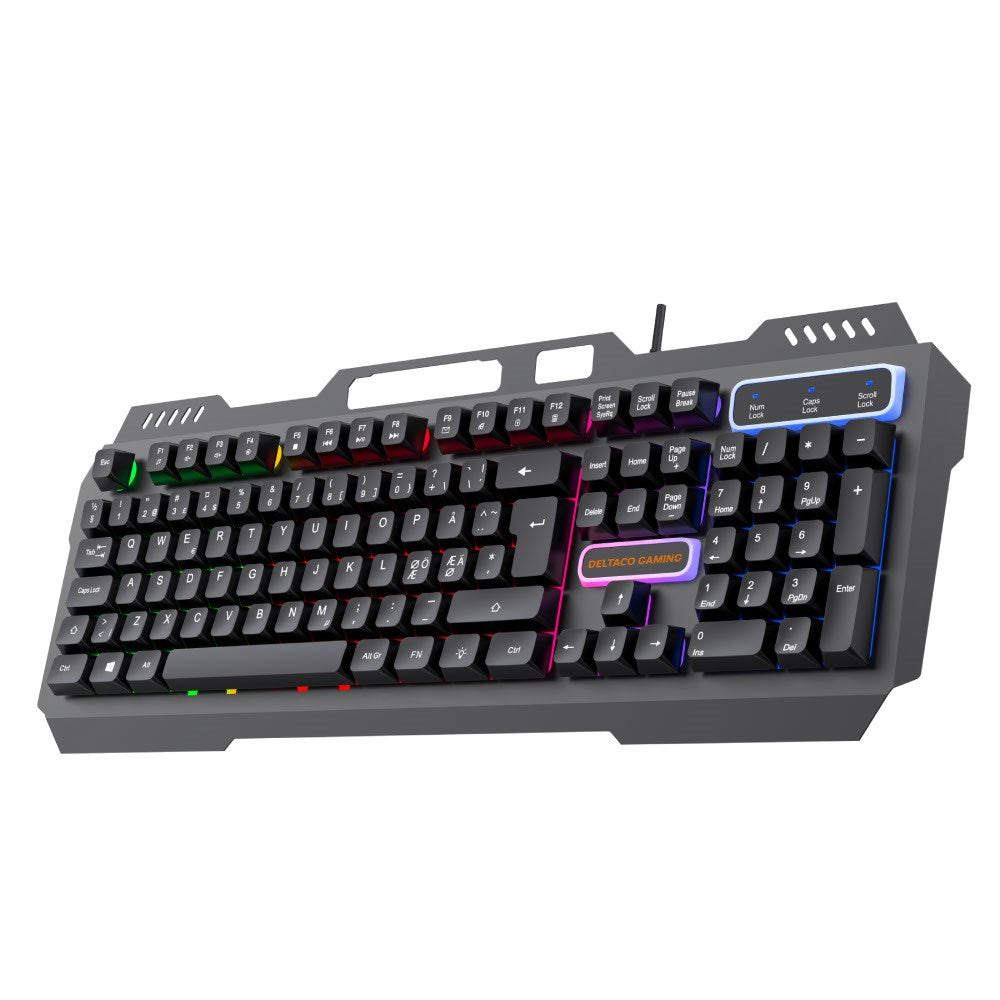Deltaco DK130 Gamingtangentbord med RGB-Belysning - Nordisk Layout - Svart