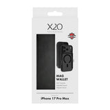 X2O iPhone 17 Pro Max Mag Wallet Fodral med Korthållare - Svart