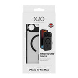 X2O iPhone 17 Pro Max Mag Frosted Skal - MagSafe Kompatibel - Matt Svart