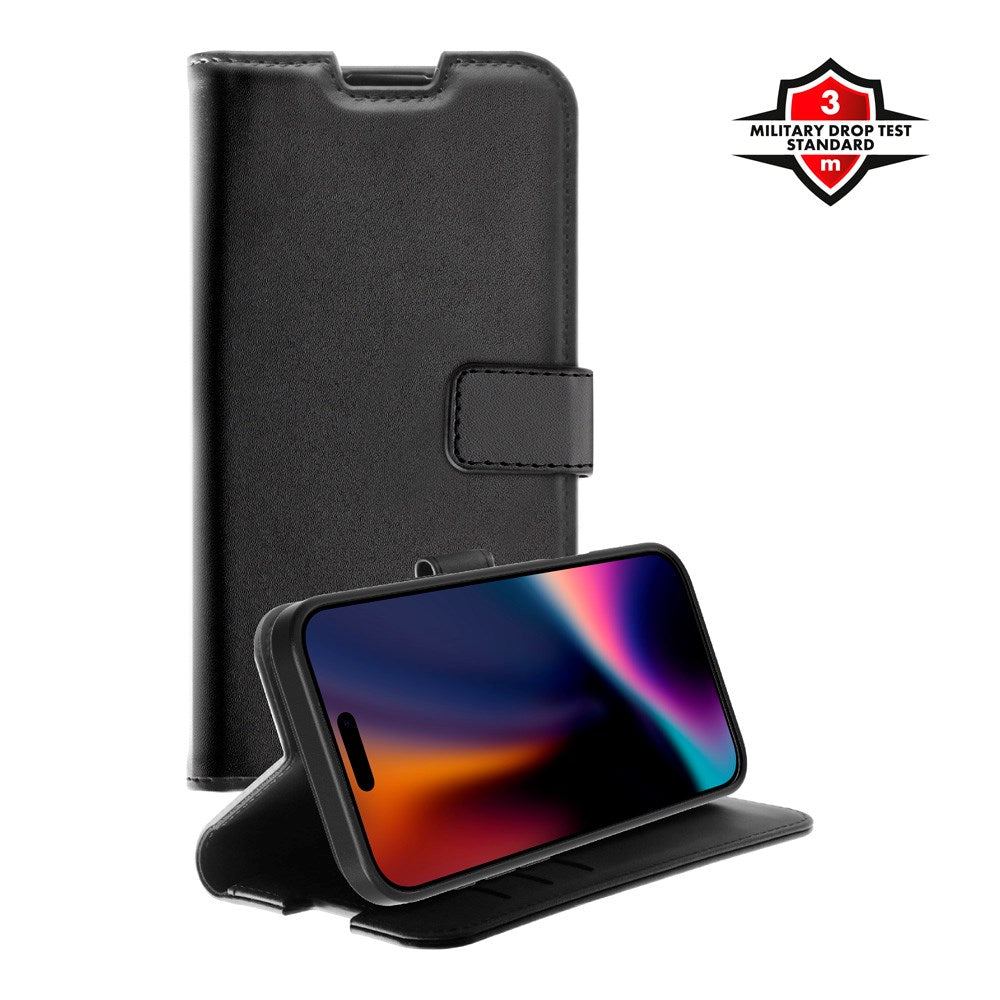 X2O iPhone 17 Pro Max Classic Wallet Fodral - Korthållare & Stativfunktion - Svart