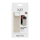X2O iPhone 17 Pro Mag Metal Skal - MagSafe Kompatibel - Beige / Guld