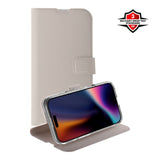 X2O iPhone 17 Pro Classic Wallet Fodral - Korthållare & Stativfunktion - Beige