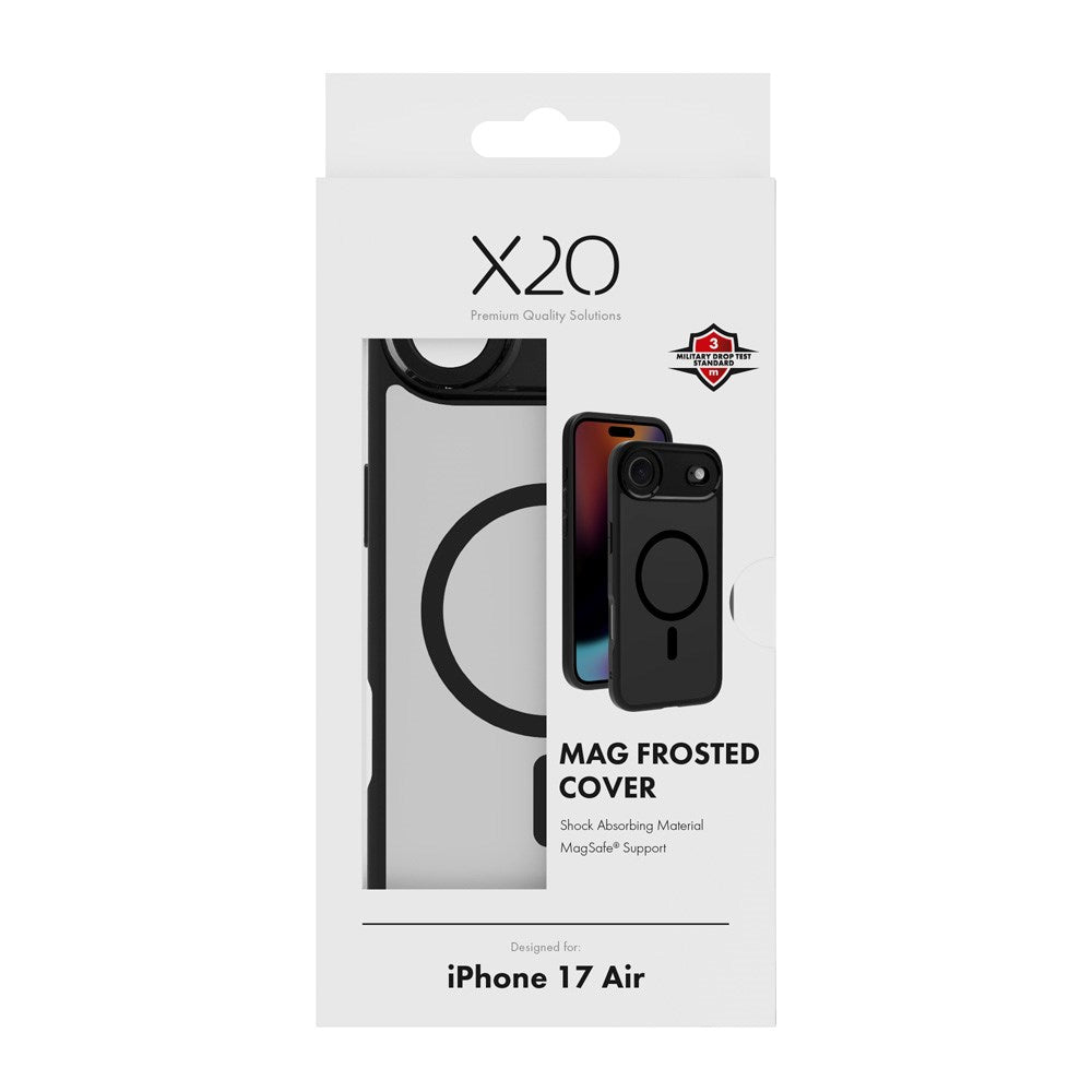 X2O iPhone Air Mag Frosted Skal - MagSafe Kompatibel - Matt Svart